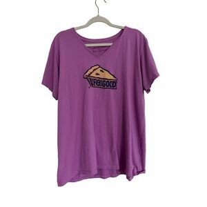 Women’s Life is Good XXL Purple Pie Cotton T Shirt